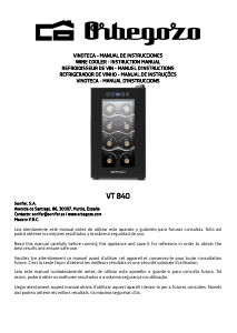 Mode d’emploi Orbegozo VT 840 Cave à vin