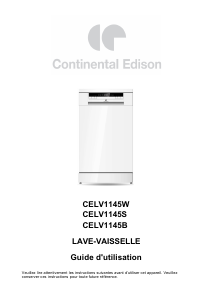 Mode d’emploi Continental Edison CELV1145B Lave-vaisselle