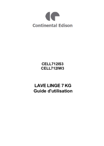 Mode d’emploi Continental Edison CELL712IW3 Lave-linge
