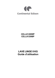 Mode d’emploi Continental Edison CELL8120IWP Lave-linge