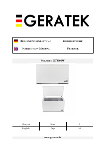 Bedienungsanleitung Geratek Solberg GT4100W Gefrierschrank