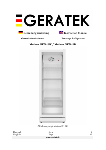 Bruksanvisning Geratek Molinar GK3510W Kylskåp