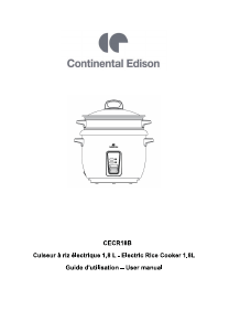 Mode d’emploi Continental Edison CECR18B Cuiseur à riz
