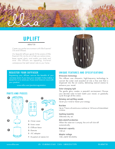 Bruksanvisning Ellia ARM-735 Uplift Aromspridare