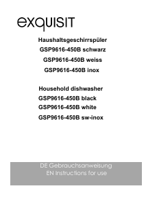 Manual Exquisit GSP9616-450B Dishwasher