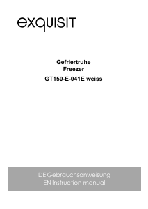 Bedienungsanleitung Exquisit GT150-E-041E Gefrierschrank