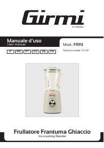Bedienungsanleitung Girmi FR93 Ghiaccio Standmixer