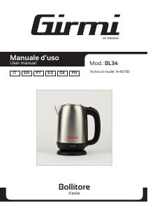 Manual de uso Girmi BL34 Hervidor