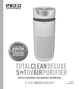 Bruksanvisning Homedics 1461901 Luftrenare