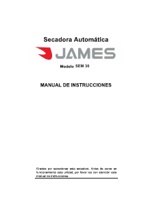 Manual de uso James SEM 30 Secadora
