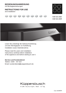 Mode d’emploi Küppersbusch KI6130.0SR Table de cuisson