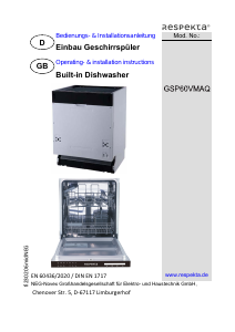Manual Respekta GSP60VMAQ Dishwasher