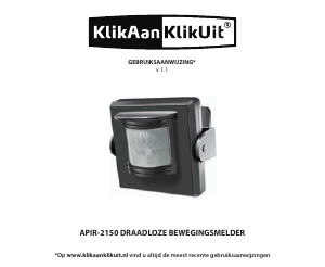 Handleiding KlikAanKlikUit APIR-2150 Bewegingsmelder