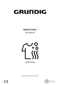 Bruksanvisning Grundig GDP81064W Kombinerad tvätt-tork