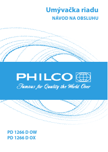 Bruksanvisning Philco PD 1266 DOW Diskmaskin