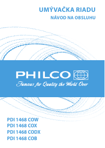 Návod Philco PDI 1468 COW Umývačka riadu