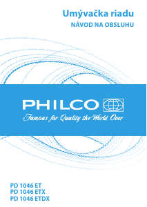Návod Philco PD 1046 ETX Umývačka riadu
