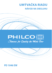 Návod Philco PD 1046 EW Umývačka riadu