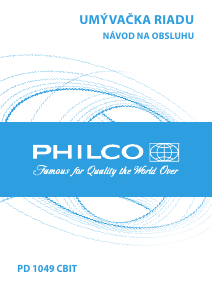 Návod Philco PD 1049 CBIT Umývačka riadu