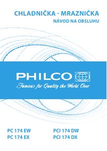 Návod Philco PC 174 EW Chladnička s mrazničkou