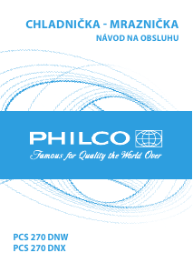 Návod Philco PCSI 270 DNW Chladnička s mrazničkou