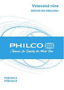 Návod Philco POB 844 B Rúra