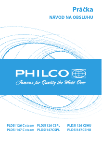 Návod Philco PLDSI 126 C steam Práčka