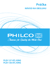 Návod Philco PLDI 127 ATL King Práčka