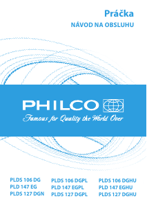 Návod Philco PLDS 127 DGN Práčka
