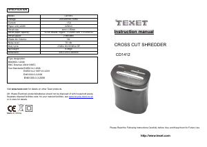 Handleiding Texet CD1412 Papiervernietiger