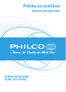 Návod Philco PLWD 107 A King Práčka so sušičkou