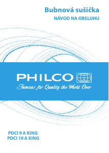 Návod Philco PDCI 10 A King Sušička