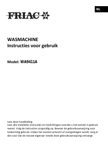 Manual Friac WA 9411 A Washing Machine