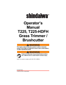 Bruksanvisning Shindaiwa T225 Grästrimmer