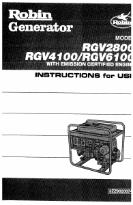 Bruksanvisning Robin RGV2800 Generator
