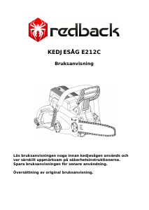 Bruksanvisning Redback E212C Kedjesåg