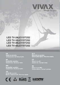 Priručnik Vivax TV-40LE115T2S2 LED televizor
