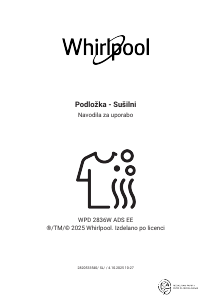 Priročnik Whirlpool WPD 2836W ADS EE Pralno-sušilni stroj