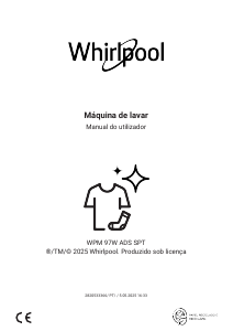 Manual Whirlpool WPM 97W ADS SPT Máquina de lavar roupa