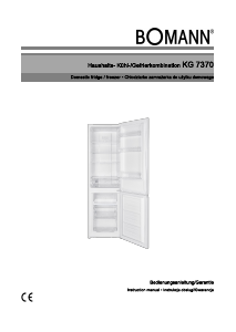 Bruksanvisning Bomann KG 7370 Kyl-frys