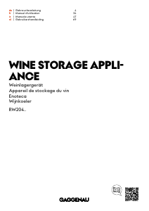 Mode d’emploi Gaggenau RW204070 Cave à vin