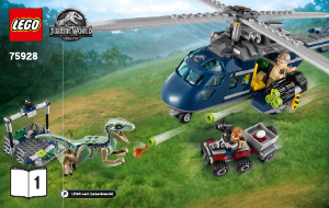 Bruksanvisning Lego set 75928 Jurassic World Blues Helikopterjakt