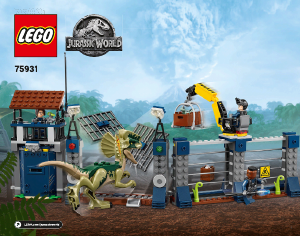 Návod Lego set 75931 Jurassic World Útok Dilophosaura na strážne stanovište
