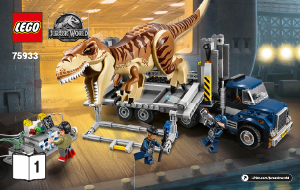 Mode d’emploi Lego set 75933 Jurassic World Le transport du T. rex
