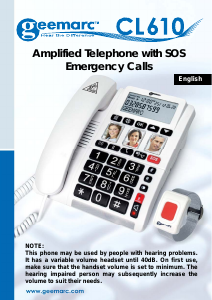 Bruksanvisning Geemarc CL610 Telefon
