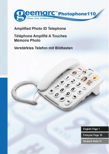 Bedienungsanleitung Geemarc PhotoPhone 110 Telefon