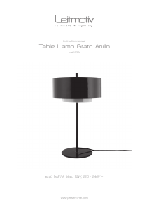 Manual de uso Leitmotiv LM2396BK Lámpara