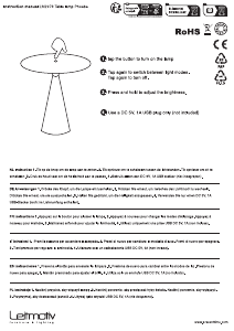 Mode d’emploi Leitmotiv LM2073WH Lampe