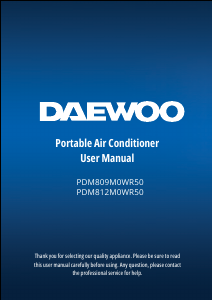 Manual Daewoo PDM809M0WR50 Air Conditioner