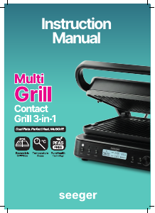 Bruksanvisning Seeger SGR1800BK Smörgåsgrill